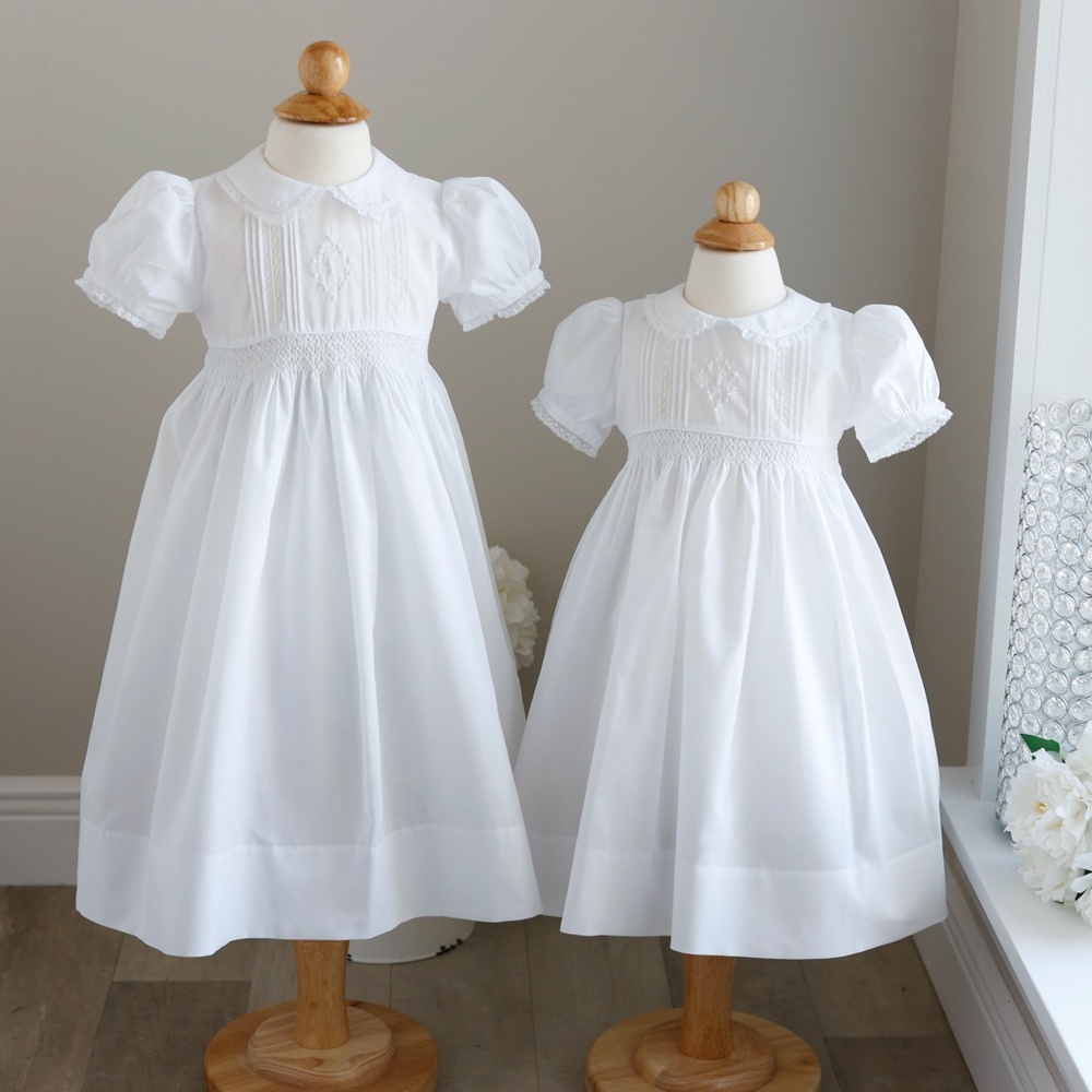 Feltman Brothers White Dress Smocked Flower Girl Perfect New Beautiful!! - Picture 7 of 8